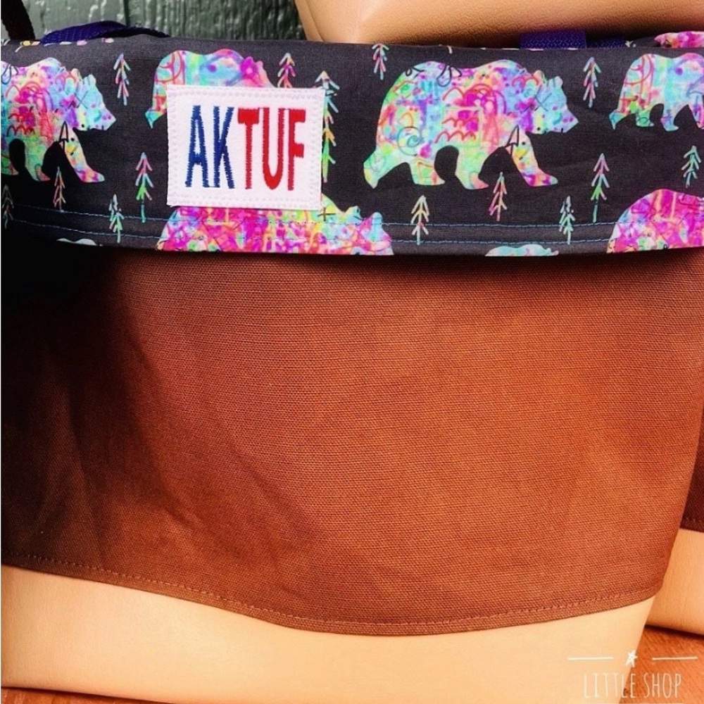 AKTUF Colorful Bear Print Bag & Mini Bag
